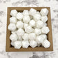 Hex 14mm Silicone Beads - White Pearl