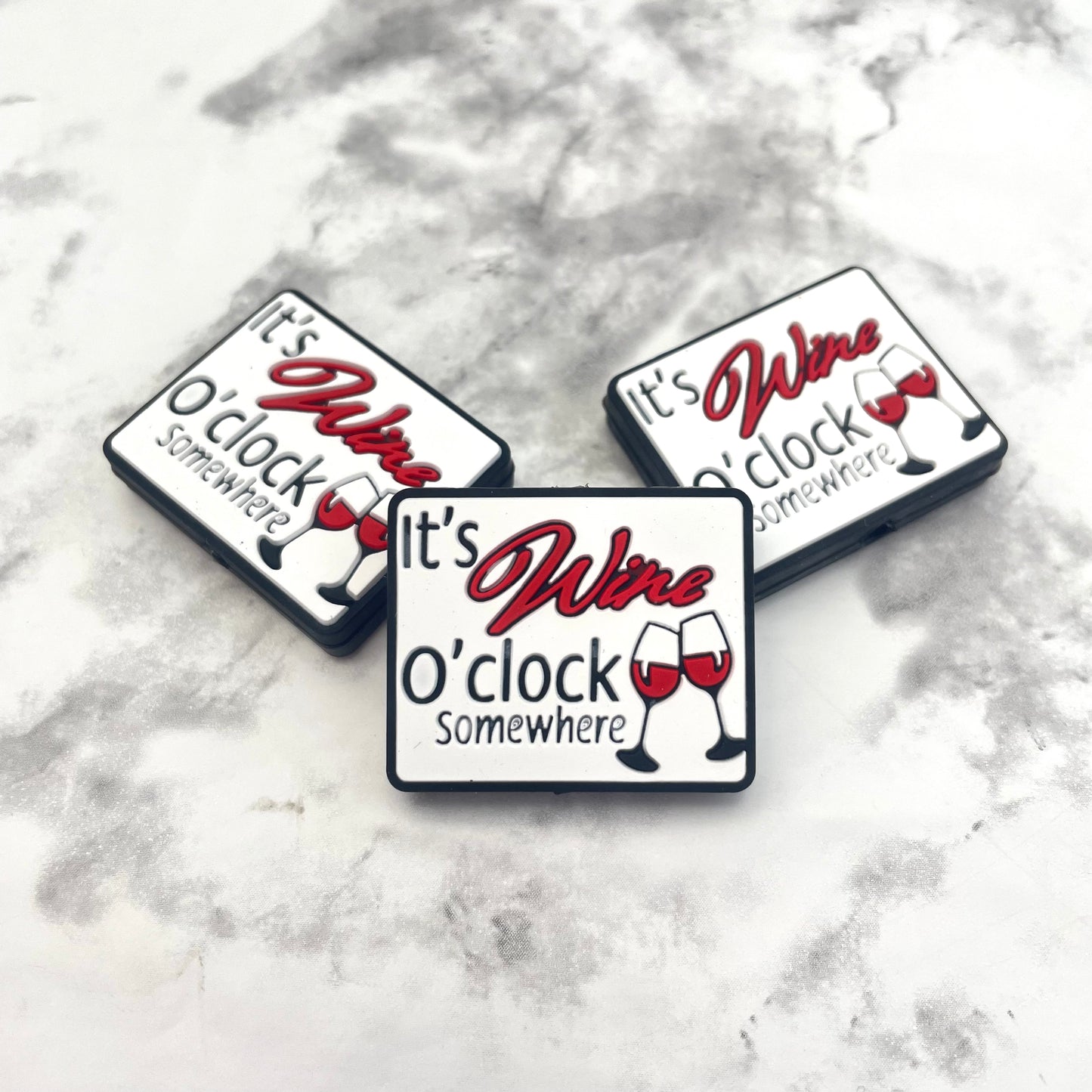 It's Wine o'Clock Somewhere Silicone Focal Bead