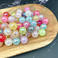 20mm Crackle Acrylic Bubblegum Bead Scoops