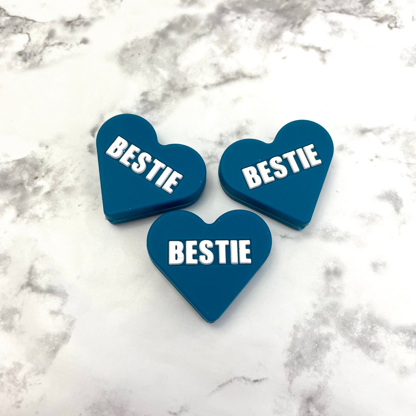 Bestie Heart Silicone Focal Bead