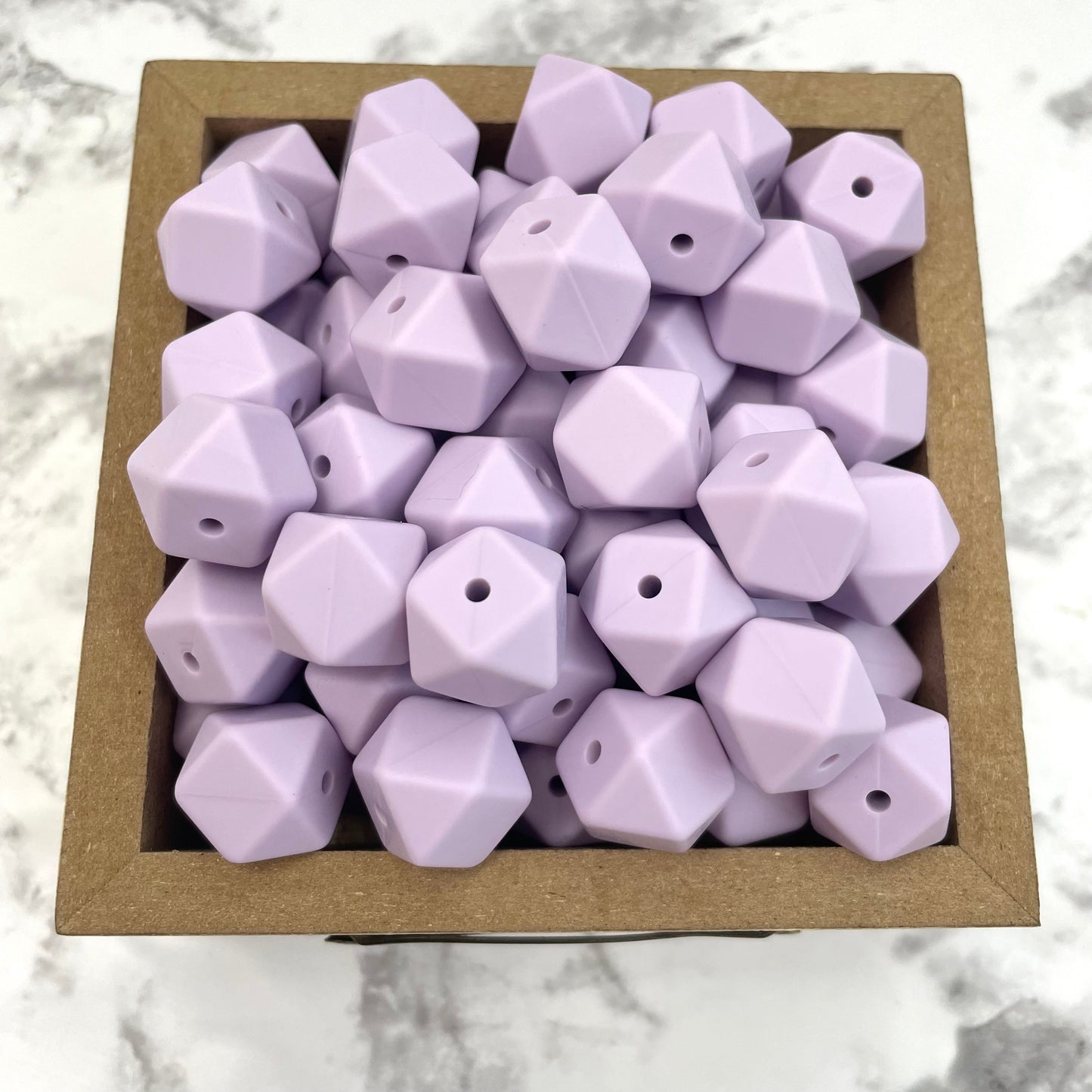 Hex 14mm Silicone Beads - Lavender Fog