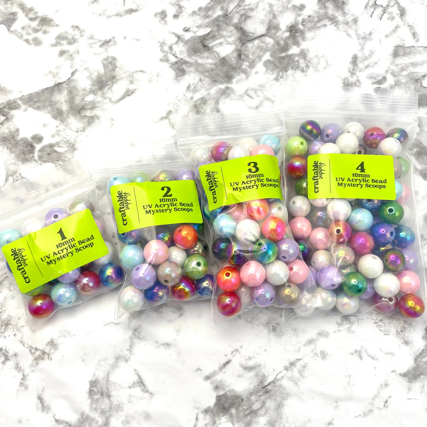 16mm UV Acrylic Bubblegum Bead Scoops