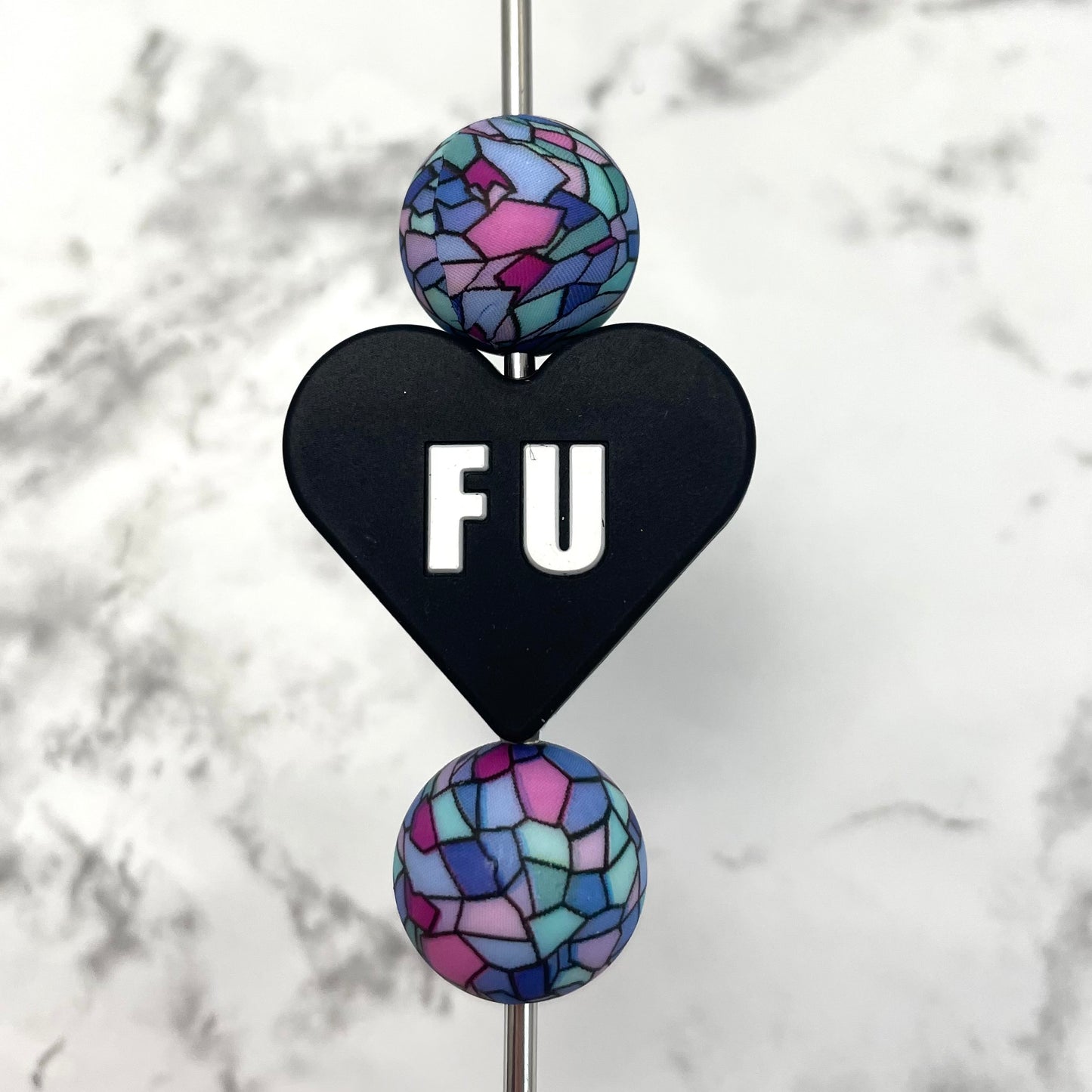 FU Heart Silicone Focal Bead