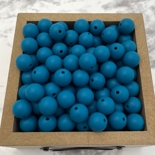 12mm Round Silicone Beads - Biscay Bay