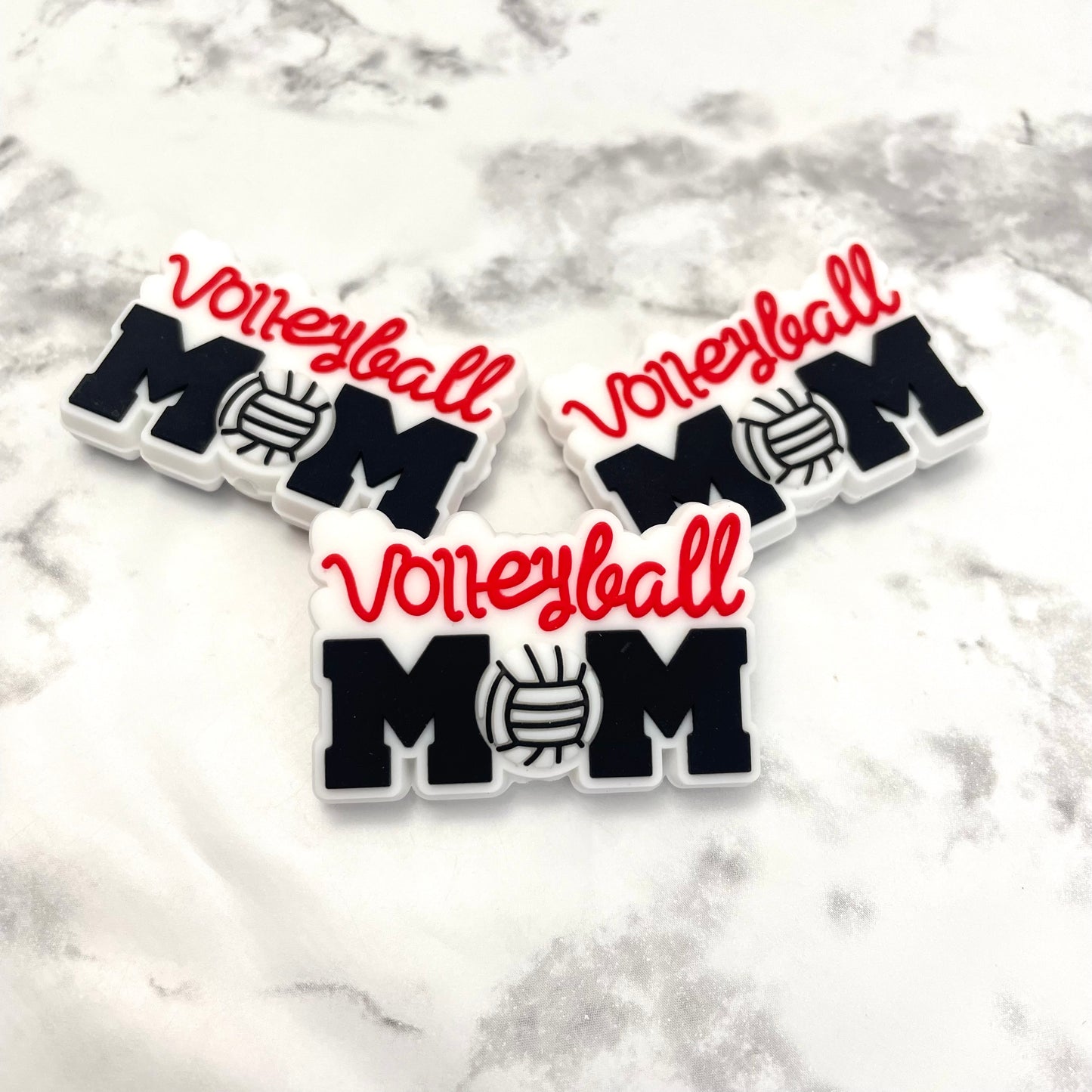 Volleyball Mom Silicone Focal Bead