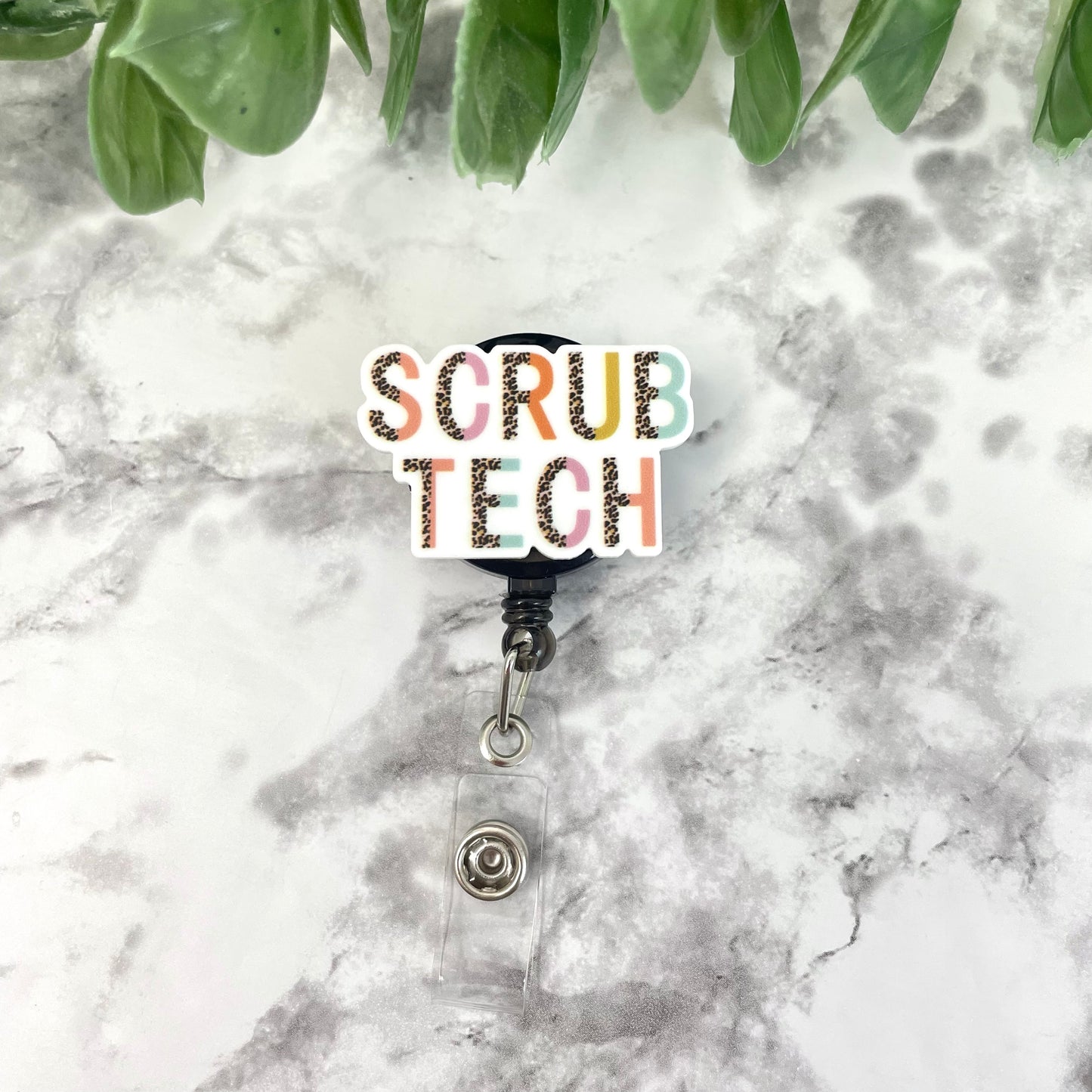 Scrub Tech Leopard Words Planar Resin Flatback