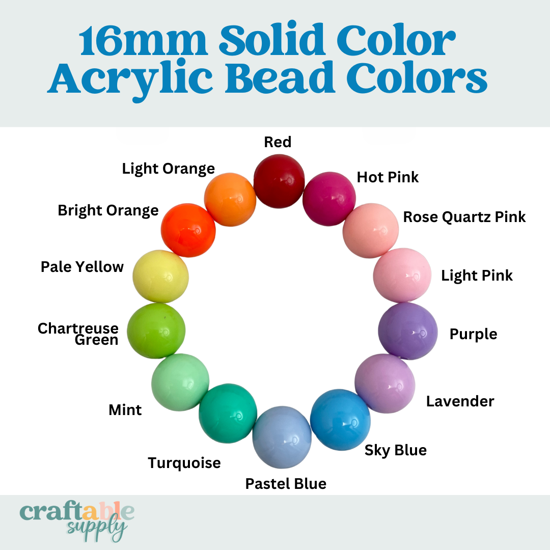 16mm Solid Color Acrylic Bead Mystery Packs