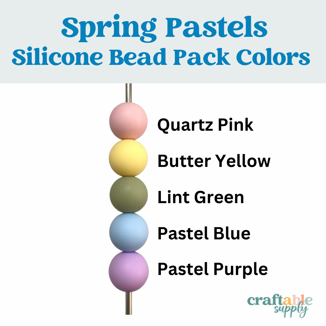 Spring Pastels Silicone Bead Packs (50pcs)