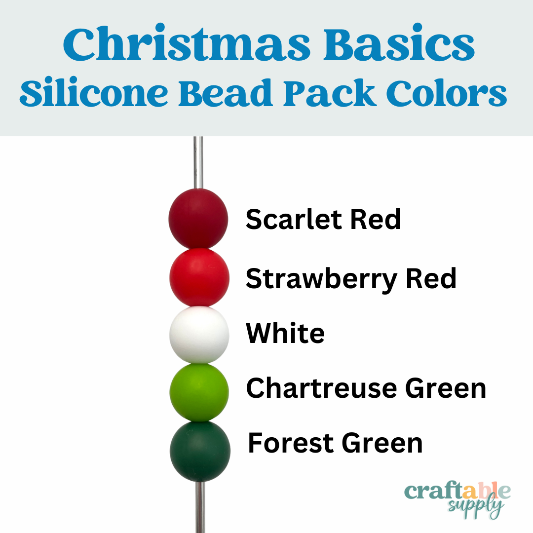 Christmas Basics Silicone Bead Packs (50pcs)