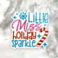 Little Miss Holiday Sparkle Planar Resin Flatback