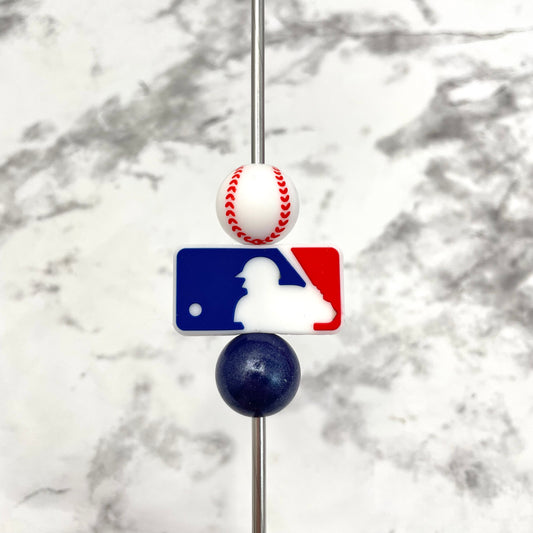 Baseball Club Silicone Focal Bead