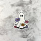 Flower Ghost Planar Resin Flatback with Hole