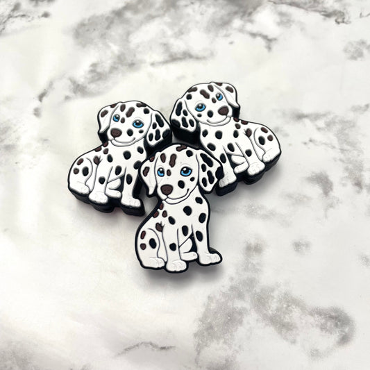 Dalmatian Puppy Dog Silicone Focal Bead