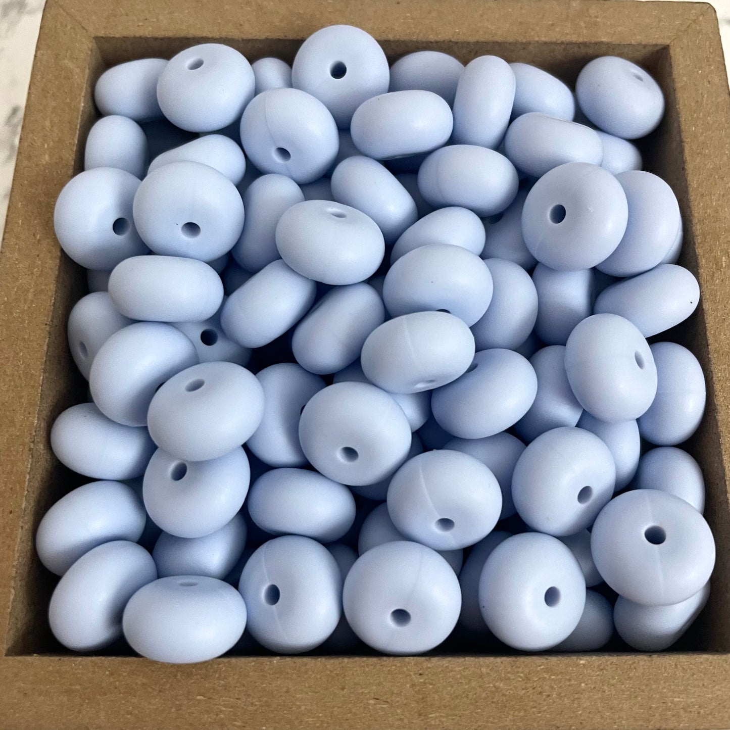 14mm Abacus Silicone Beads - Pastel Blue