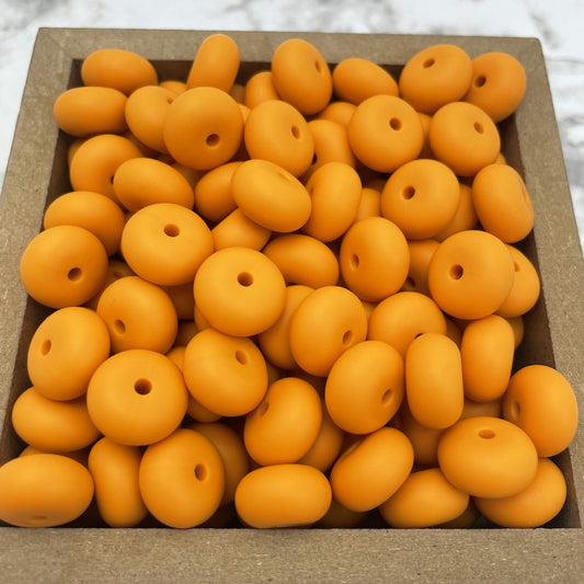 14mm Abacus Silicone Beads - Honey