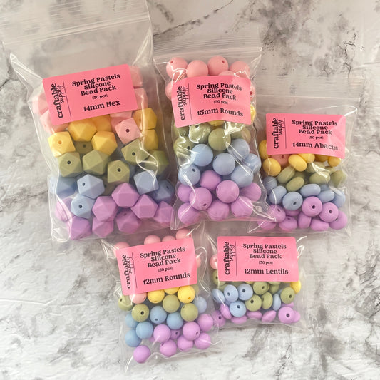 Spring Pastels Silicone Bead Packs (50pcs)