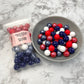 15mm Silicone Bead Pack - Patriotic Sparkle (50pcs)