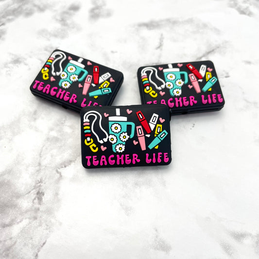 Teacher Life Lanyard Silicone Focal Bead