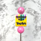 Teacher Crayon Pack Silicone Focal Bead