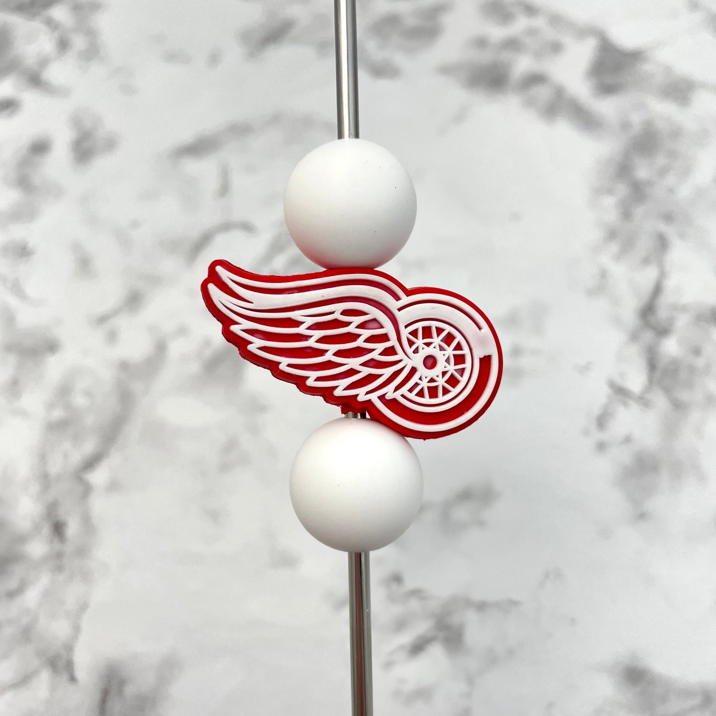 Winged Wheel Hockey Soft PVC Focal Bead