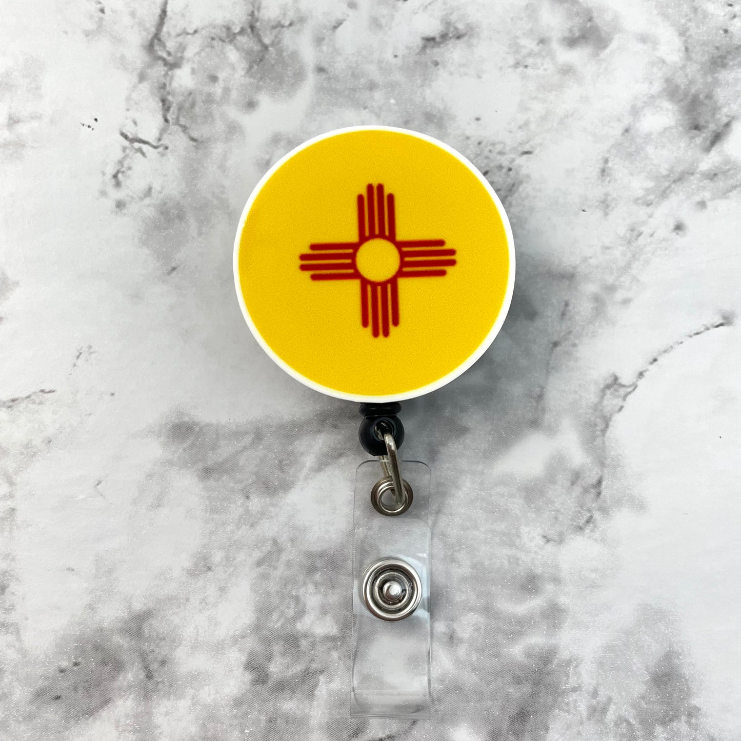 New Mexico Flag Round Planar Resin Flatback