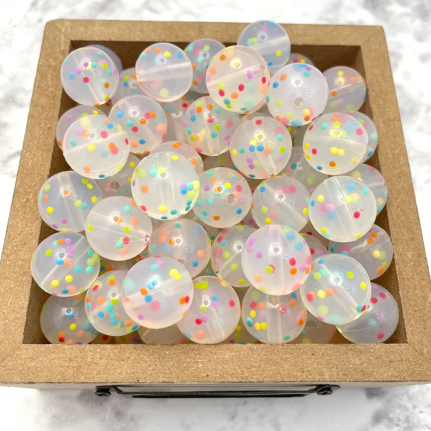 15mm Round Silicone Beads - Colorful Confetti