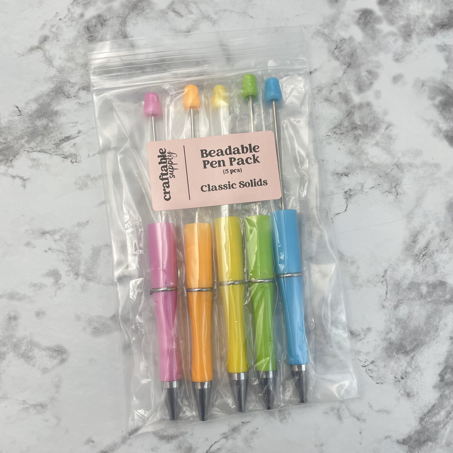 Classic Solids Beadable Pen Pack (5 Pens)