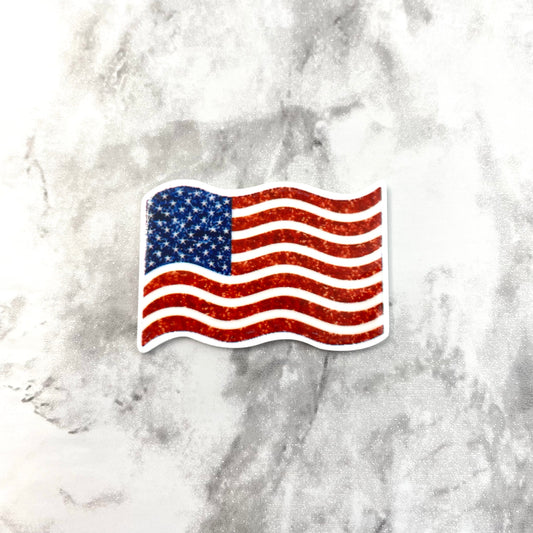 Wavy American Flag Planar Resin Flatback