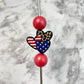 Patriotic Hearts Silicone Focal Bead