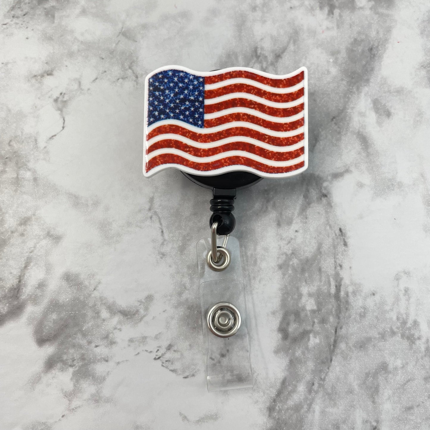 Wavy American Flag Planar Resin Flatback