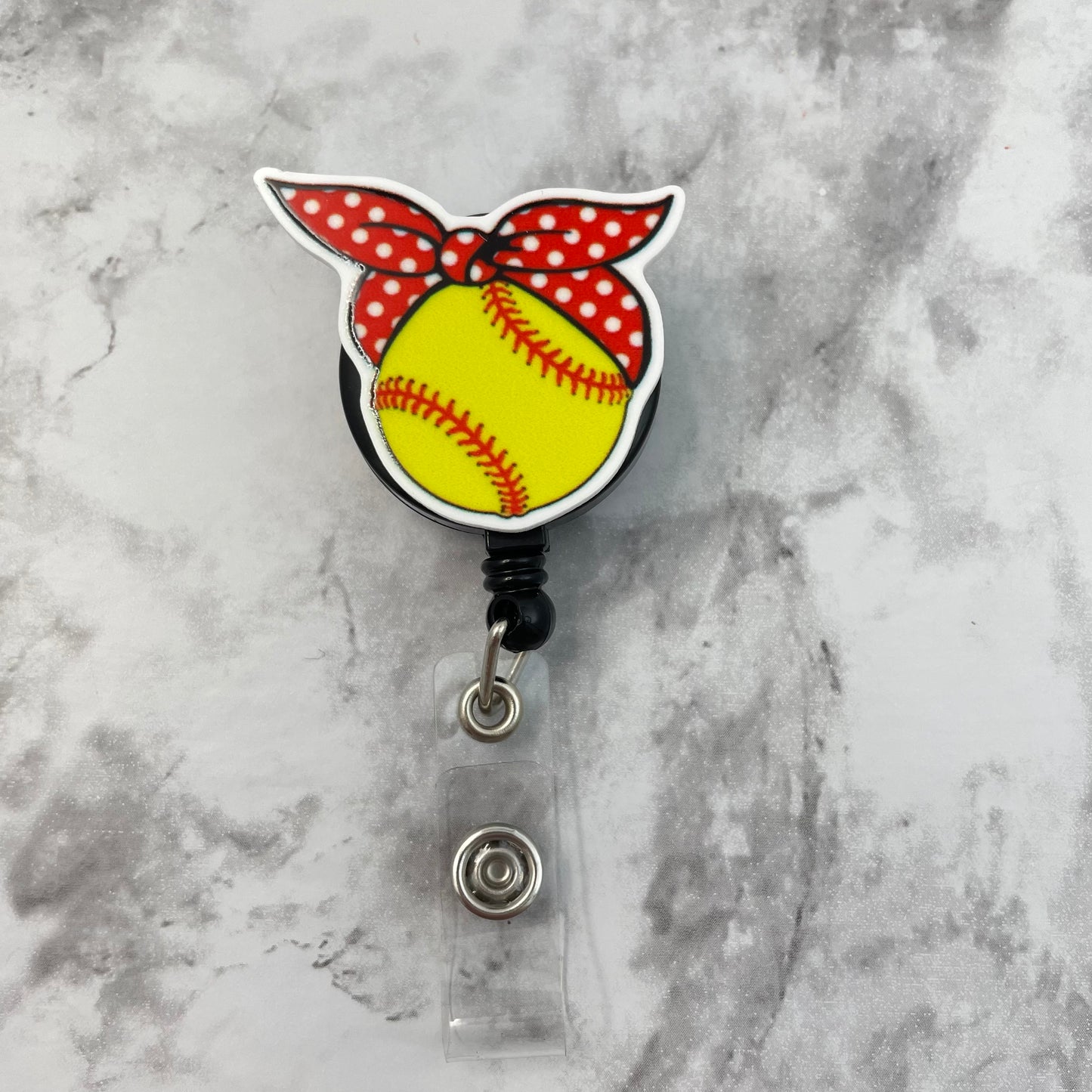 Polka Dot Softball Planar Resin Flatback