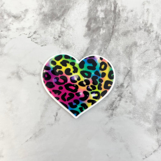 Colorful Leopard Heart Planar Resin Flatback