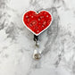 Red Paisley Heart Planar Resin Flatback