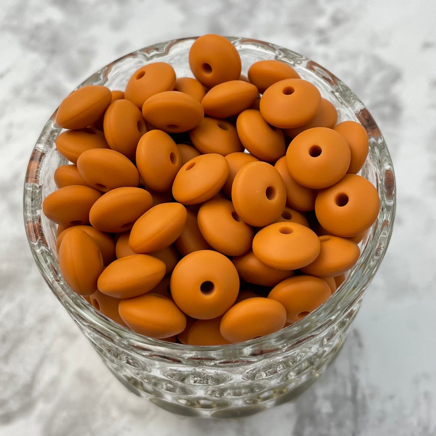 12mm Lentil Silicone Beads - Clay