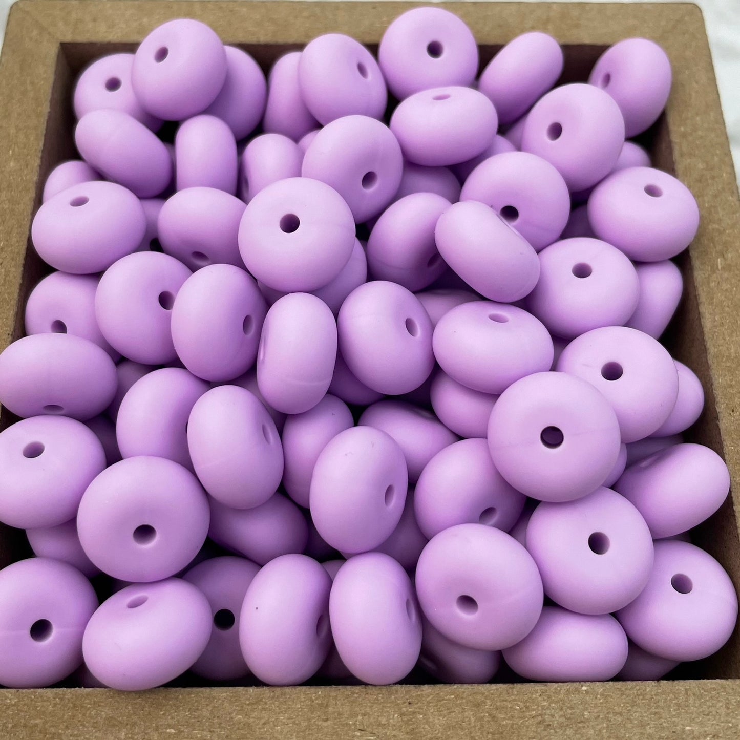 14mm Abacus Silicone Beads - Pastel Purple