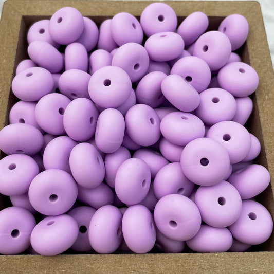 14mm Abacus Silicone Beads - Pastel Purple