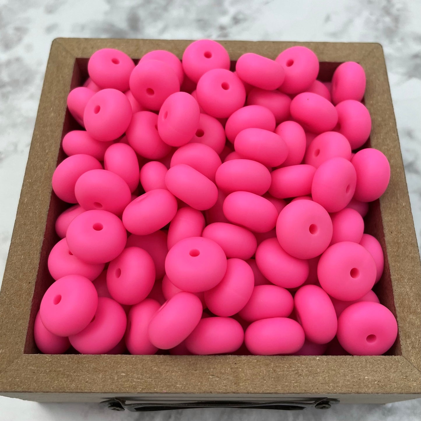 14mm Abacus Silicone Beads - Hot Pink