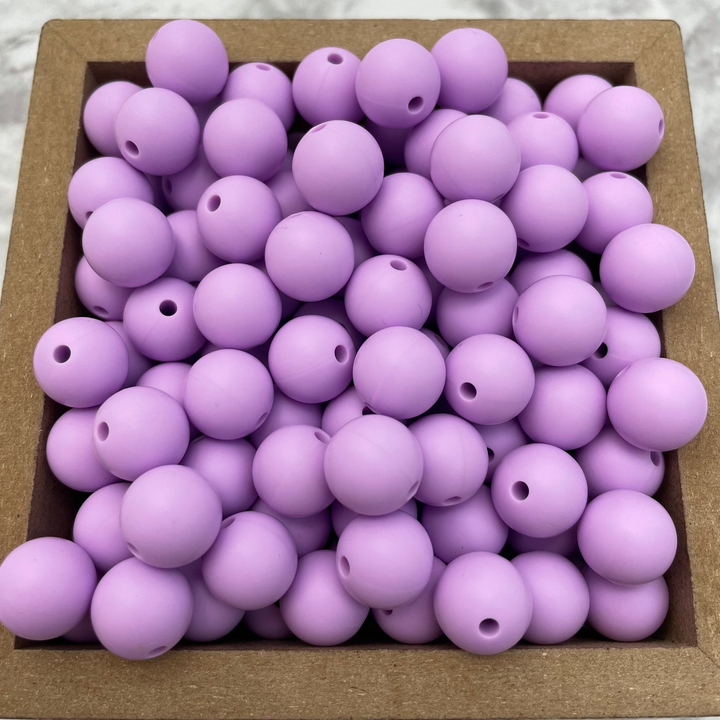 12mm Round Silicone Beads - Pastel Purple