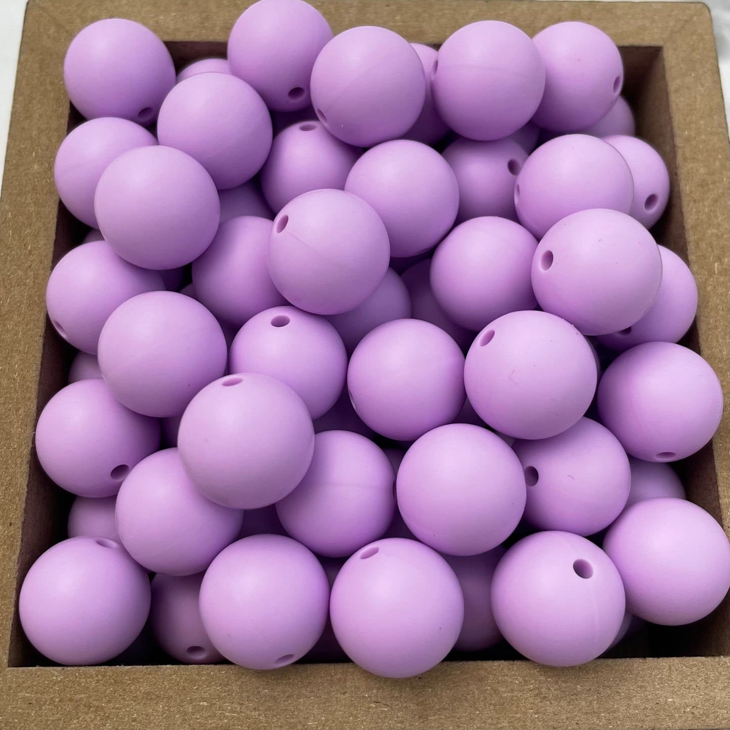 15mm Round Silicone Beads - Pastel Purple