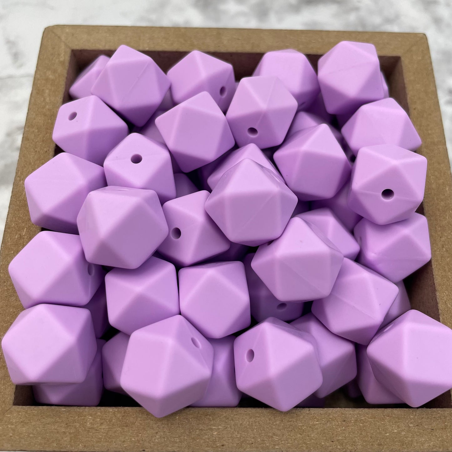 Hex 14mm Silicone Beads - Pastel Purple