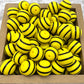 15mm Round Silicone Beads - Yellow Stripe Print