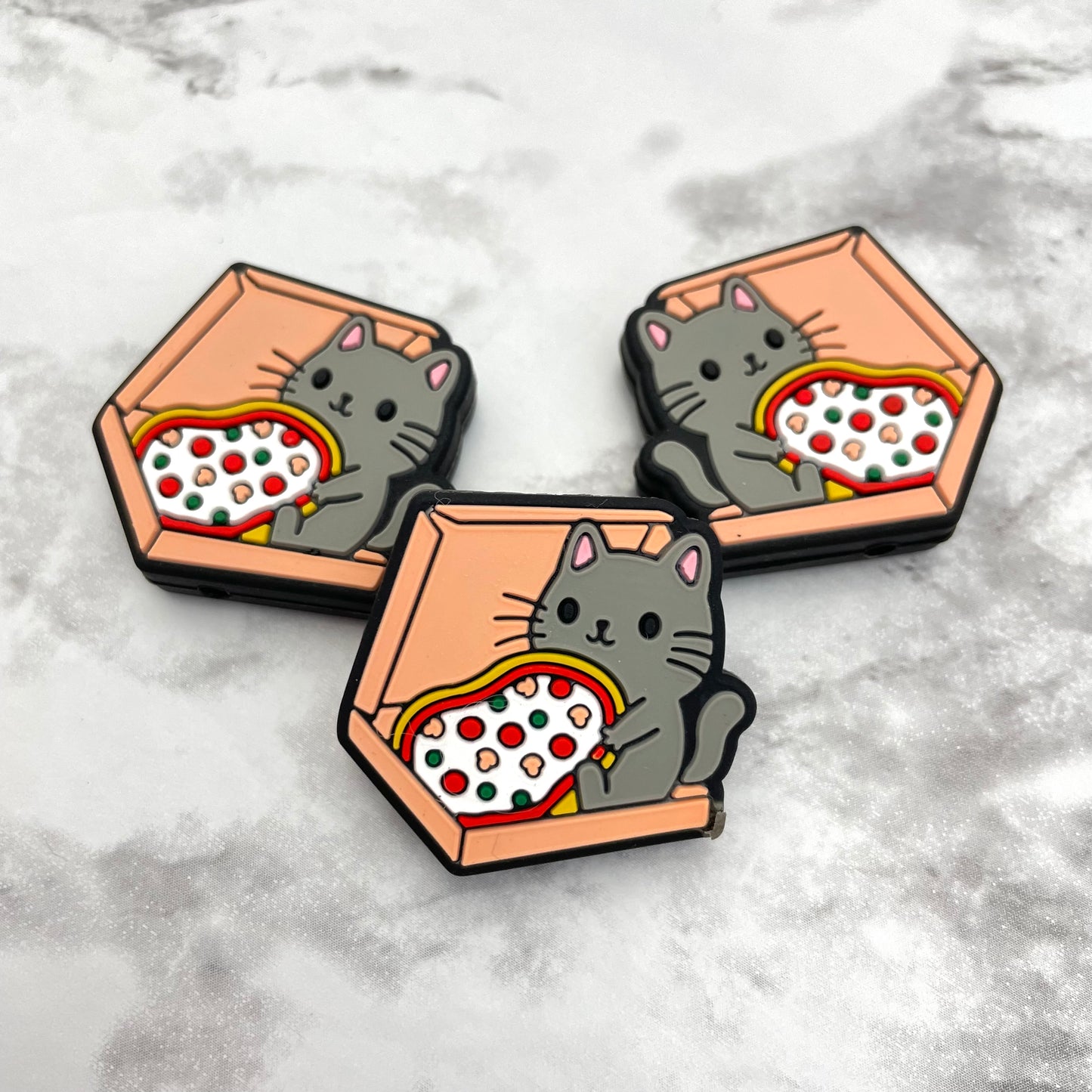 Pizza Cat Silicone Focal Bead