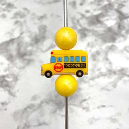 School Bus Silicone Focal Bead