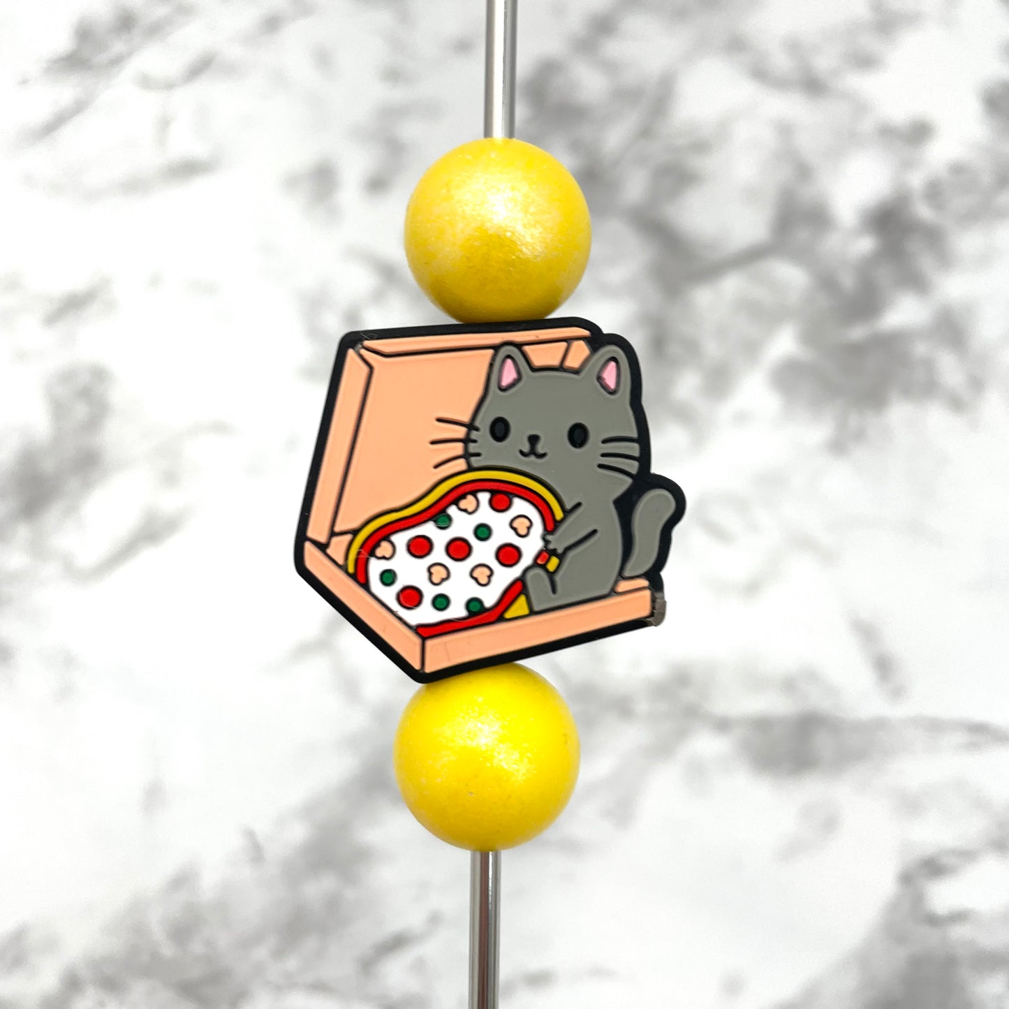 Pizza Cat Silicone Focal Bead