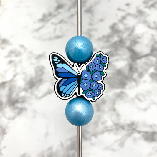 Butterfly Flowers Silicone Focal Bead