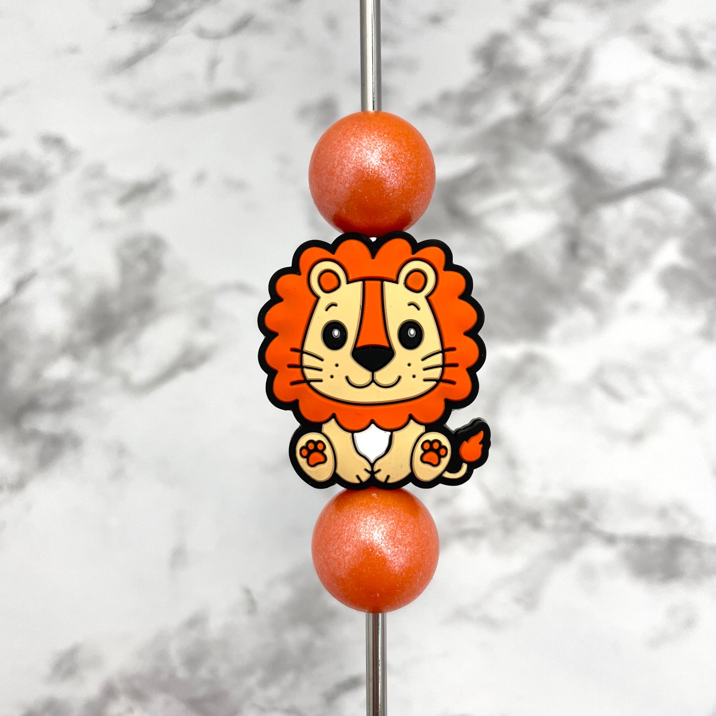 Lion Cub Silicone Focal Bead