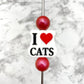 I Love Cats Silicone Focal Bead