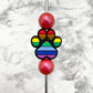 Rainbow Paw Print Silicone Focal Bead