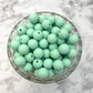 9mm Round Silicone Beads - Mint