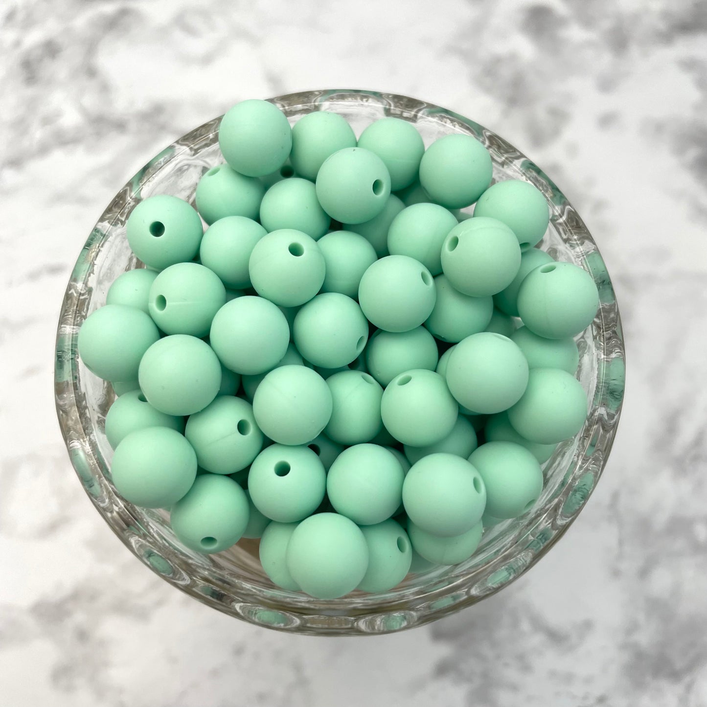 9mm Round Silicone Beads - Mint